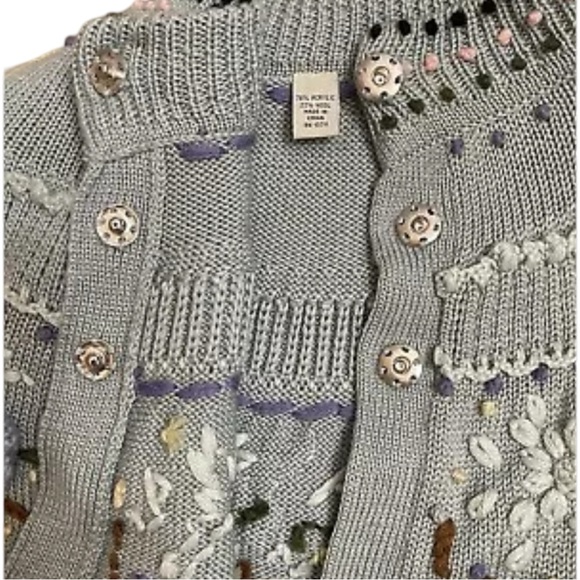 Vintage Lord and Taylor Wool Blend Knit Poncho Cape Shawl Capelet Cottage Granny - Picture 10 of 16